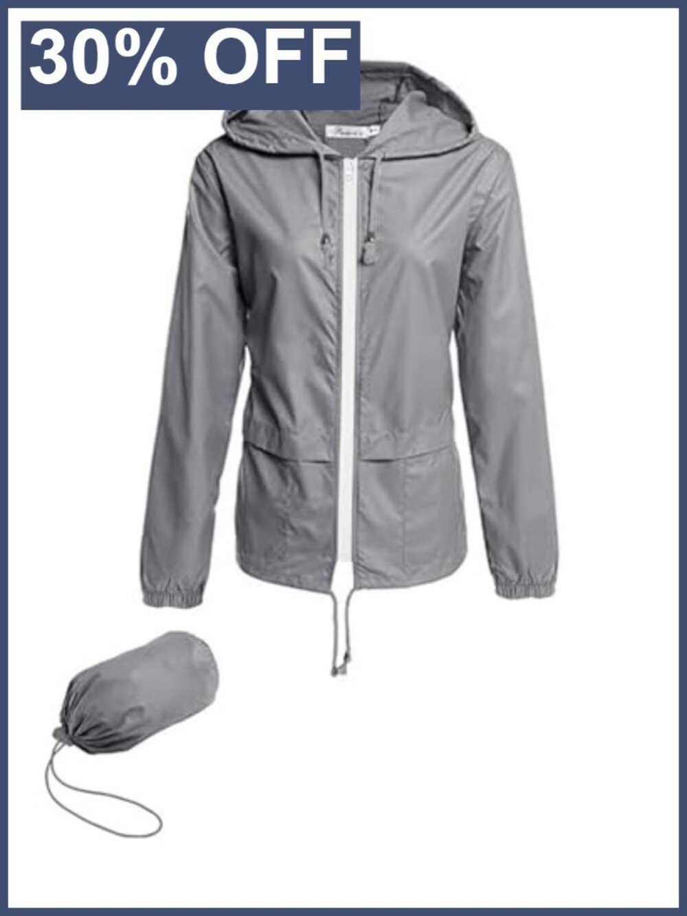 Women's Waterproof Packable Rain Jacket Lightweight Hooded Windbreaker